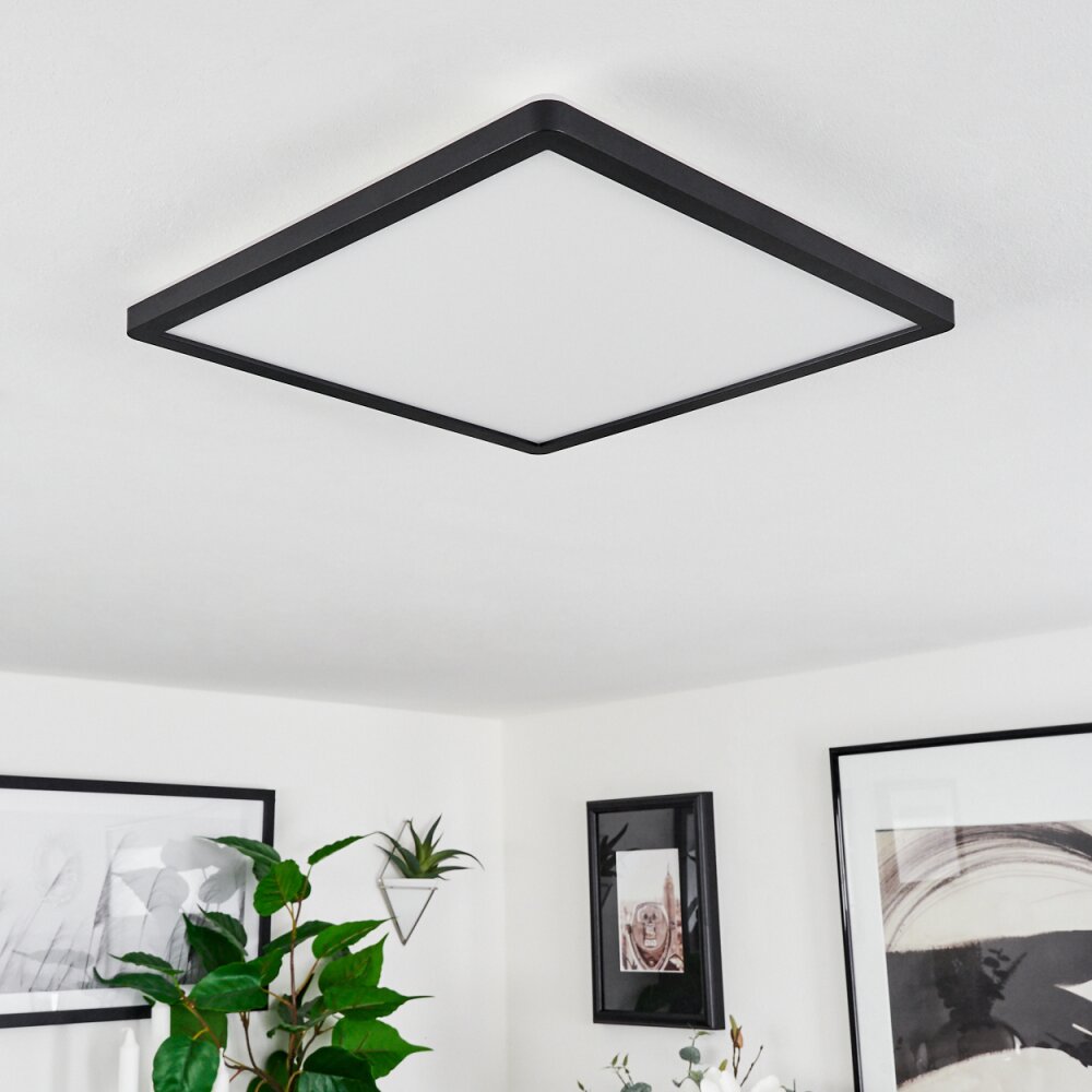 Sasinhosa Plafoniera LED Nero, 1-Luce, Telecomando