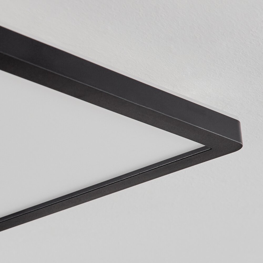 Sasinhosa Plafoniera LED Nero, 1-Luce, Telecomando