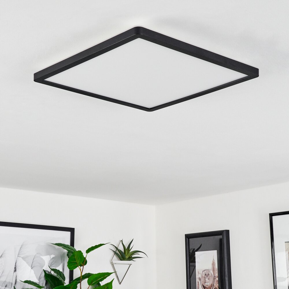 Sasinhosa Plafoniera LED Nero, 1-Luce, Telecomando