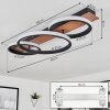 Canhestros Plafoniera LED Marrone, Aspetto del legno, Nero, 1-Luce