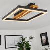 Angtasom Plafoniera LED Aspetto del legno, Nero, Bianco, 1-Luce, Telecomando