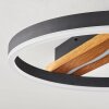 Angtasom Plafoniera LED Marrone, Aspetto del legno, Nero, 1-Luce, Telecomando