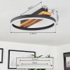 Angtasom Plafoniera LED Marrone, Aspetto del legno, Nero, 1-Luce, Telecomando