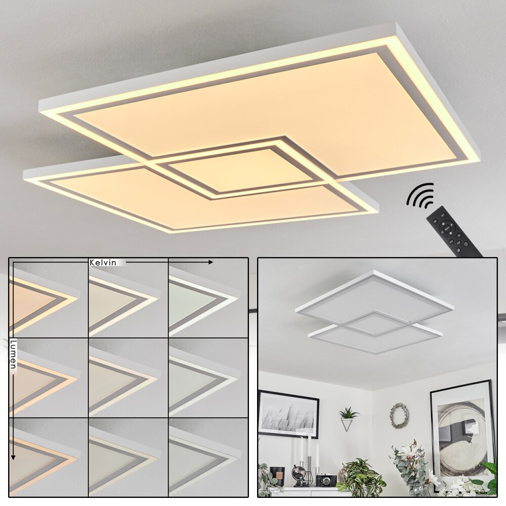 Salamo Plafoniera LED Bianco, 1-Luce, Telecomando main product photo