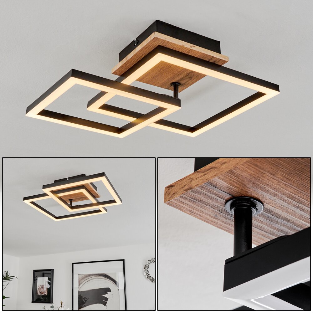 Walschbronn Plafoniera LED Marrone, Aspetto del legno, Nero, 1-Luce main product photo