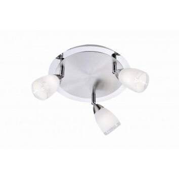 Leuchten-Direkt VINO Plafoniera Acciaio inox, 3-Luci