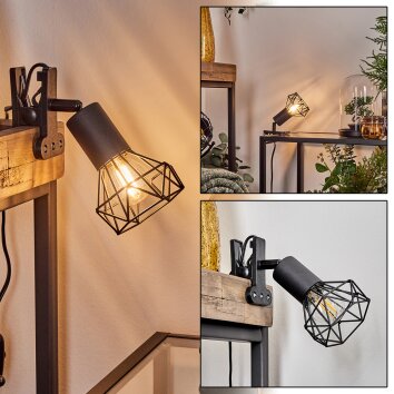 Baripada Lampada con pinza Nero, 1-Luce