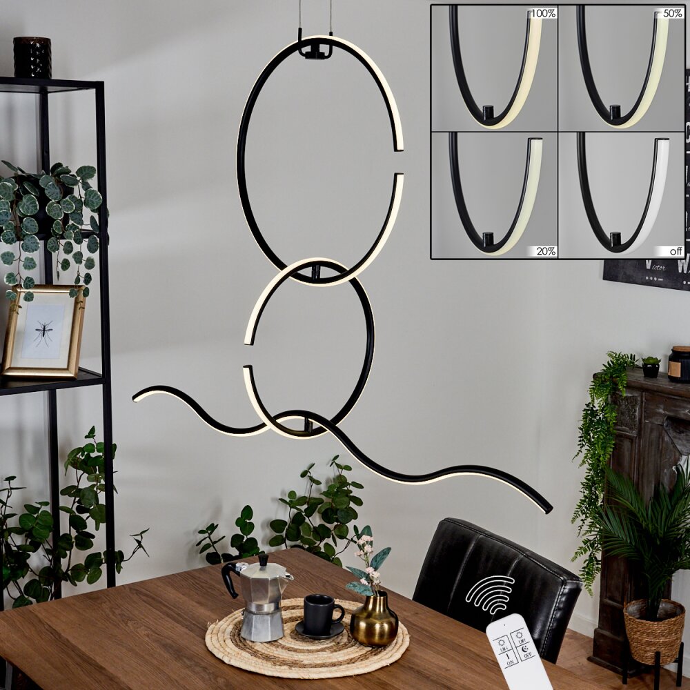 Chlak Lampada a Sospensione LED Nero, 3-Luci, Telecomando main product photo