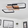 Tiutiella Plafoniera LED Marrone, Aspetto del legno, Nero, 1-Luce