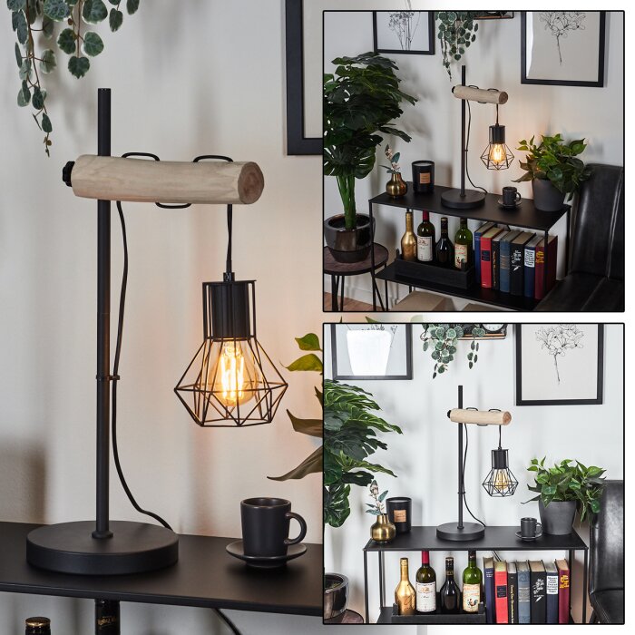 Bardhaman Lampada da tavolo Nero, 1-Luce