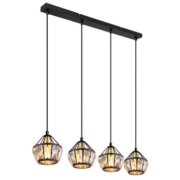 Globo LOIS Lampadario a sospensione Ottone, Nero, 4-Luci