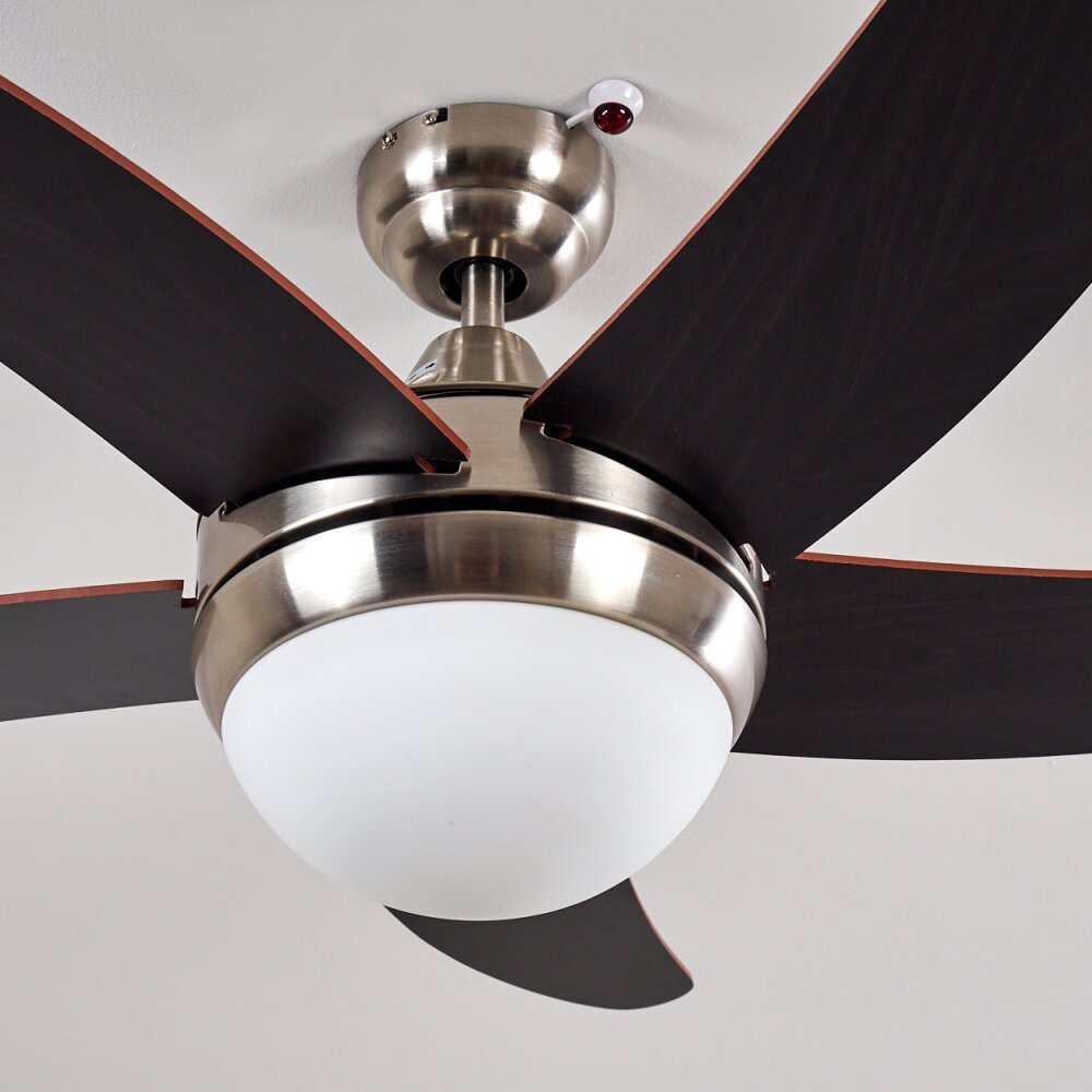 Vevey Ventilatore Da Soffitto Legno Chiaro, Nichel Opaco, Argento - 10