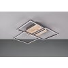 Reality Mobile Plafoniera LED Aspetto del legno, Nero, 1-Luce, Telecomando