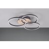 Reality Circle Plafoniera LED Aspetto del legno, Nero, 1-Luce, Telecomando