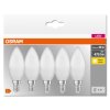 OSRAM CLASSIC B Set di 5 LED E14 da 4,9 Watt 2700 Kelvin 470 Lumen