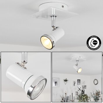 Lanrigan Plafoniera Cromo, Bianco, 1-Luce