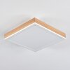 Salmi Plafoniera LED Marrone, Aspetto del legno, Bianco, 1-Luce