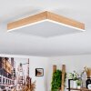 Salmi Plafoniera LED Marrone, Aspetto del legno, Bianco, 1-Luce