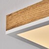 Salmi Plafoniera LED Marrone, Aspetto del legno, Bianco, 1-Luce, Telecomando