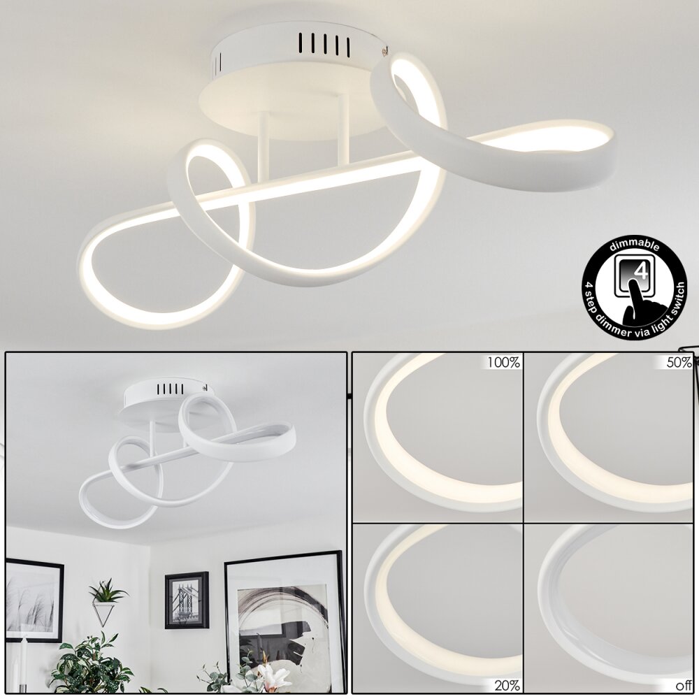 Dauntey Plafoniera LED Bianco, 1-Luce, Telecomando main product photo