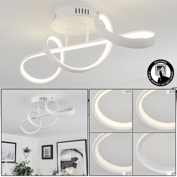 Dauntey Plafoniera LED Bianco, 1-Luce, Telecomando