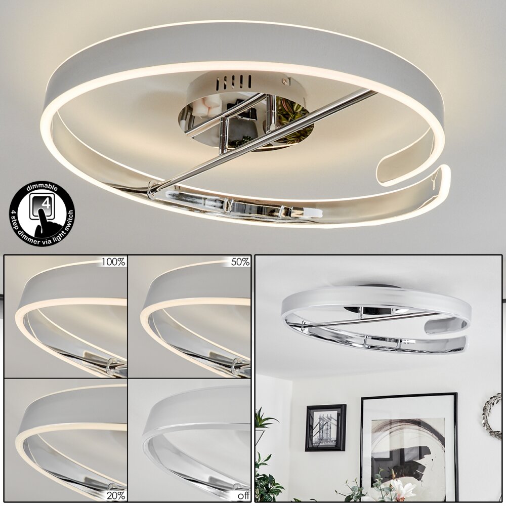 Rosemond Plafoniera LED Cromo, Bianco, 1-Luce main product photo