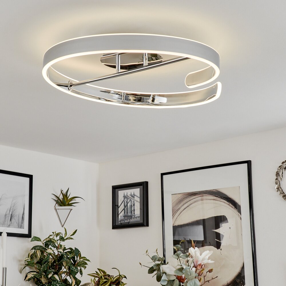 Rosemond Plafoniera LED Cromo, Bianco, 1-Luce