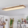 Salmi Plafoniera LED Marrone, Aspetto del legno, Bianco, 1-Luce, Telecomando