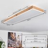 Salmi Plafoniera LED Marrone, Aspetto del legno, Bianco, 1-Luce, Telecomando