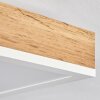 Salmi Plafoniera LED Marrone, Aspetto del legno, Bianco, 1-Luce, Telecomando