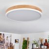 Salmi Plafoniera LED Marrone, Aspetto del legno, Bianco, 1-Luce