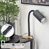 Javel Lampada con pinza Marrone, Aspetto del legno, Nero, 1-Luce