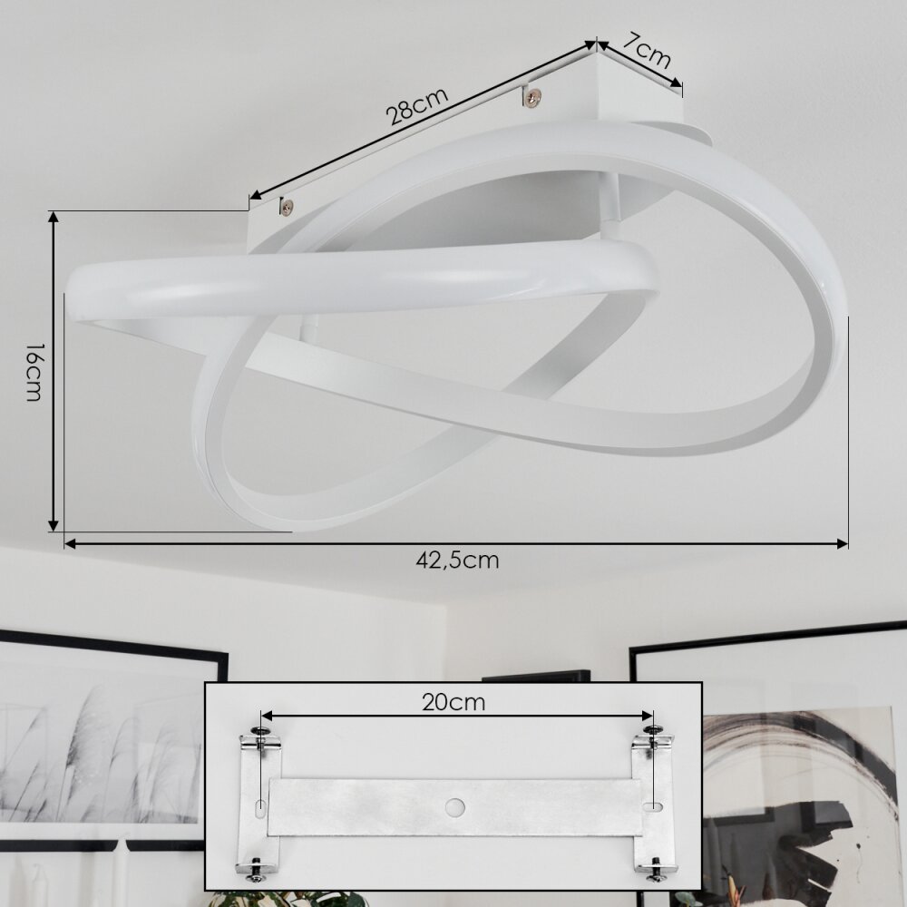 Cochato Plafoniera LED Bianco, 1-Luce