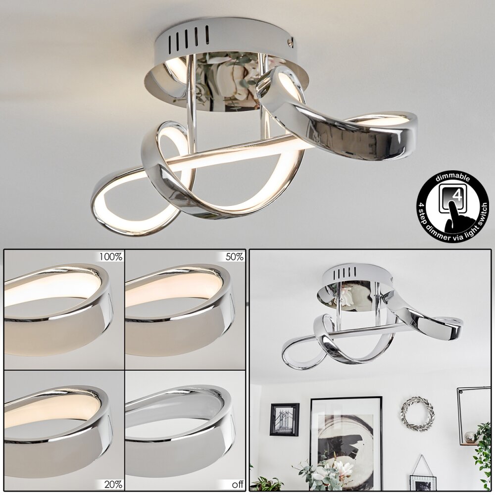 Dauntey Plafoniera LED Cromo, 1-Luce main product photo