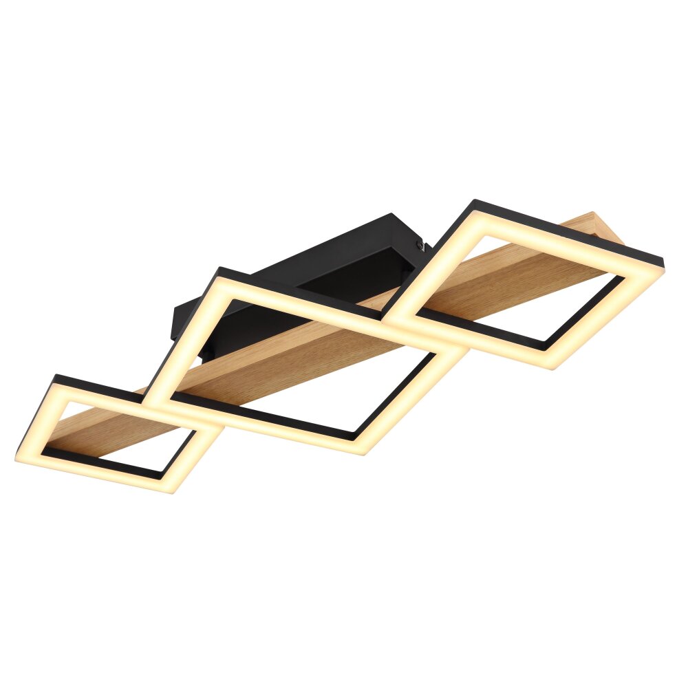 Globo DUSTIN Plafoniera LED Legno scuro, Nero, 1-Luce main product photo