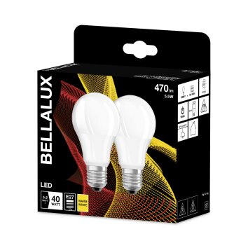 BELLALUX Set di 2 LED E27 4,9 Watt 2700 Kelvin 470 Lumen