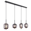 Lampadario a sospensione Globo BLACKY Nero, 4-Luci