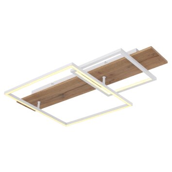 Globo VANNI Plafoniera LED Aspetto del legno, Bianco, 1-Luce