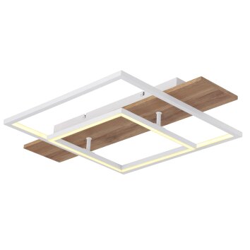 Globo VANNI Plafoniera LED Aspetto del legno, Bianco, 1-Luce