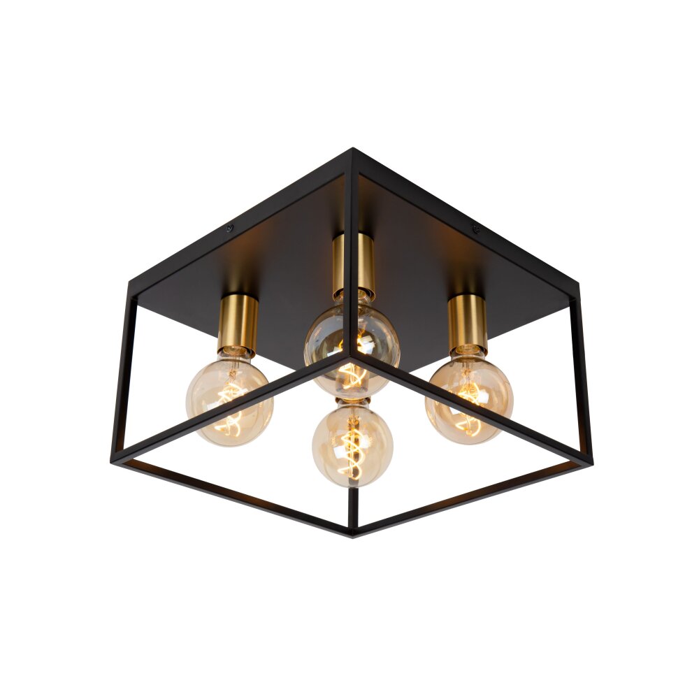 Lucide RUBEN Plafoniera Oro, Ottone, Nero, 4-Luci main product photo