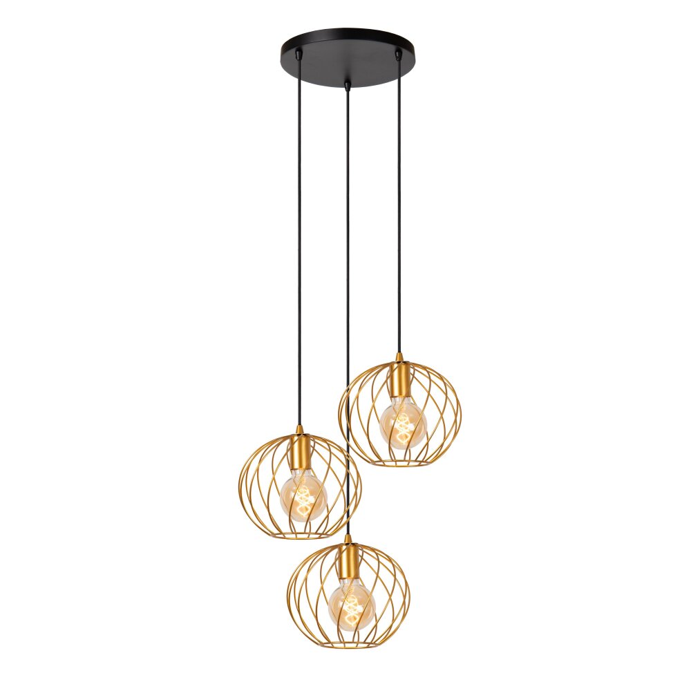 Lucide DANZA Lampada a Sospensione Nero, 3-Luci main product photo