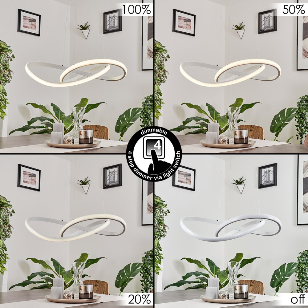 Pitasch Lampadario a sospensione LED Bianco, 1-Luce