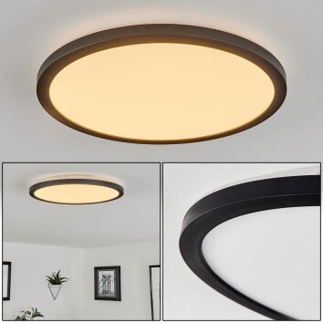 Tamesch Plafoniera LED Nero, 1-Luce