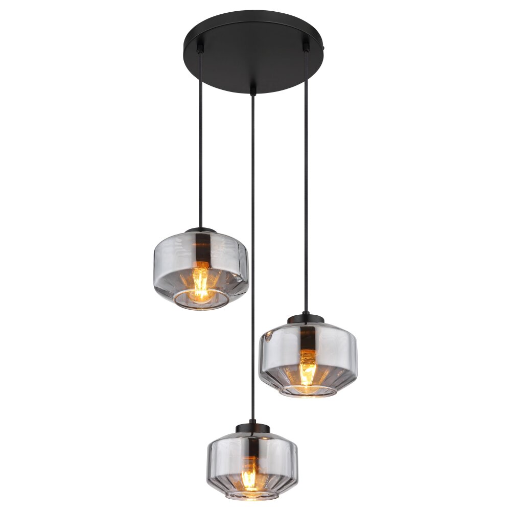 Globo CHRISTIANA Lampadario a sospensione Nero, 3-Luci main product photo