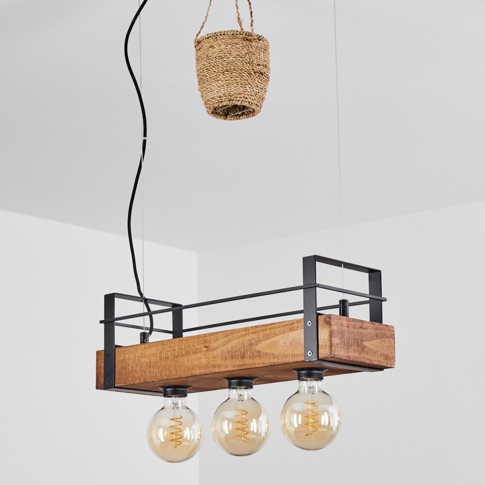 Bougey Lampada a Sospensione Écru, Nero, 3-Luci