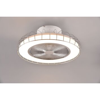 Reality Sandfjord ventilatore da soffitto LED Cromo, 1-Luce, Telecomando