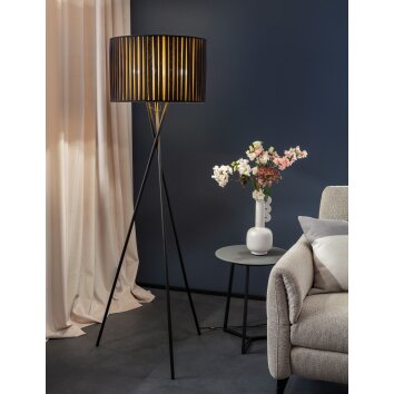 SCHÖNER WOHNEN-Kollektion Crease Lampada da terra Nero, 3-Luci