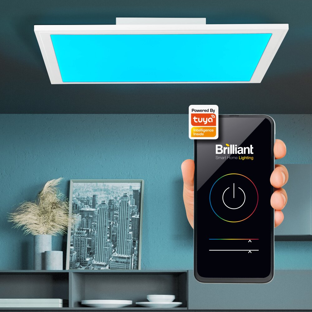Brilliant Atira Plafoniera LED Bianco, 1-Luce, Telecomando, Cambia colore main product photo