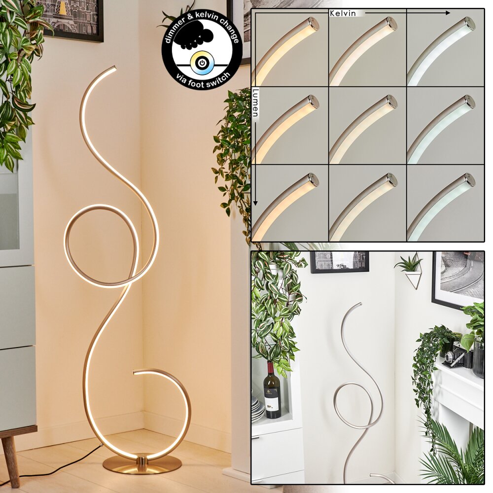 Olok Lampada da terra LED Nichel opaco, 1-Luce main product photo