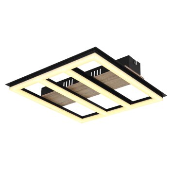 Globo FROOMY Plafoniera LED Aspetto del legno, Nero, 1-Luce